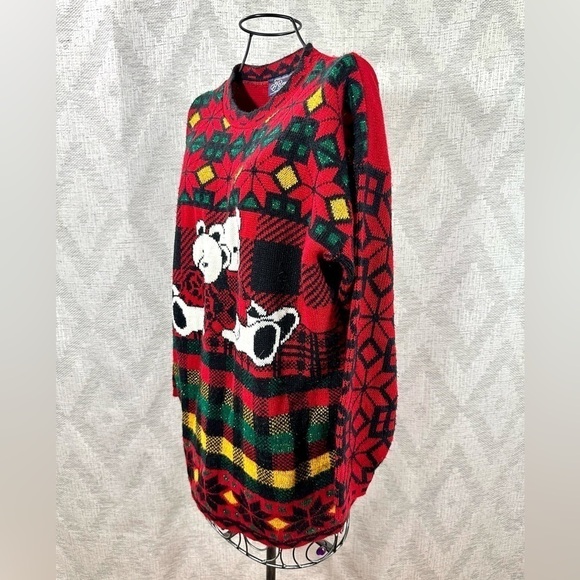 Vintage JJ Browne USA teddy bear christmas sweater size L - Picture 2 of 8